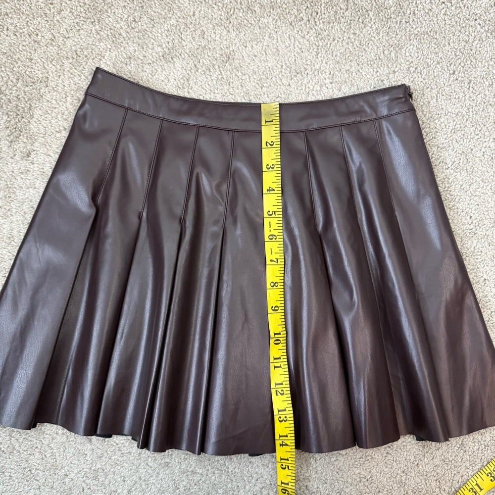 Altar’d State Pleated PU Faux Leather Mini Skirt‎ Mahogany S - Picture 6 of 6